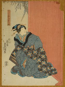 Actor Bando Shuka I as Jujibei's Wife Ohaya (Jujibei nyobo Ohaya), c. 1848. Creator: Utagawa Kunisada.