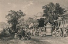 'Marriage Procession at the Blue-cloud Creek, Chin-keang-foo', c1843-1858. Creator: Samuel Bradshaw.