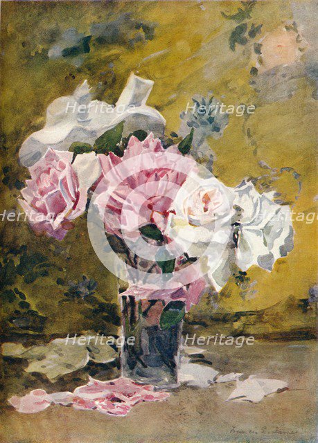 'Roses and Brocade', c19th century. Artist: Francis Edward James.