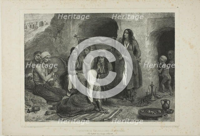 Tsiganes Mountain Dwelling, 1841. Creator: Auguste Raffet.