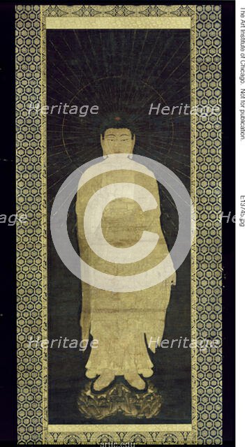 The Buddha Amida, from the triptych Approach of the Amida..., Kamakura Period; mid-13th cent. Creator: Unknown.