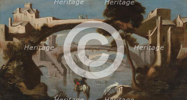 Landscape with Three Bridges, 2nd half of 18th century. Creator: Unknown.