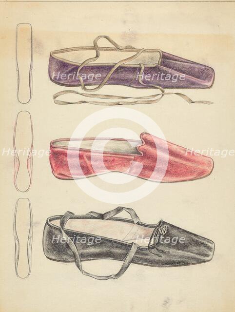 Slippers, c. 1940. Creator: Melita Hofmann.