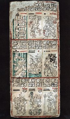 Page from the Dresden Codex, Maya manuscript. Artist: Unknown