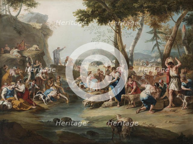 Moses striking the Rock. Creator: Ricci, Sebastiano (1659-1734).