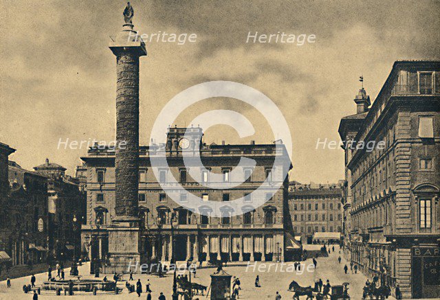 ''Roma - Square and Column of Marcus Aurelius', 1910. Artist: Unknown.