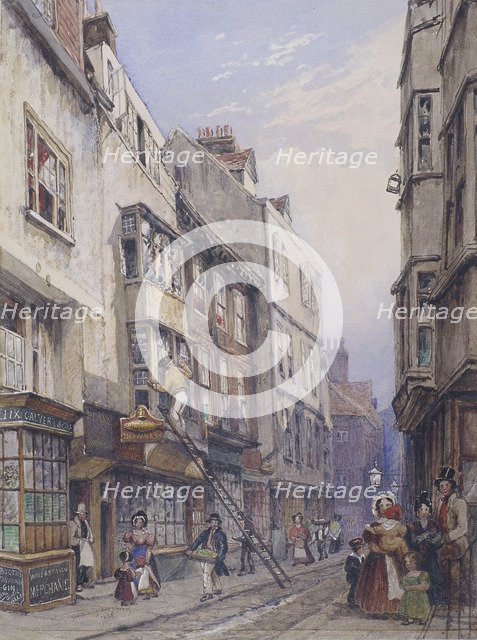Bell Yard near Chancery Lane, London, 1835. Artist: George Sidney Shepherd
