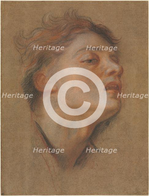 Head of a Young Man, 1715-1717. Creator: Antoine Coypel (French, 1661-1722).