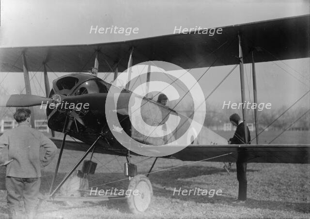Allied Aircraft - Demonstration At Polo Grounds; Col. Charles E. Lee, British Aviator..., 1917. Creator: Harris & Ewing.