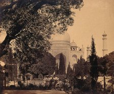 The Taj Mahal, Agra, India; gardens in the foreground, c1858. Creator: Felice Beato.