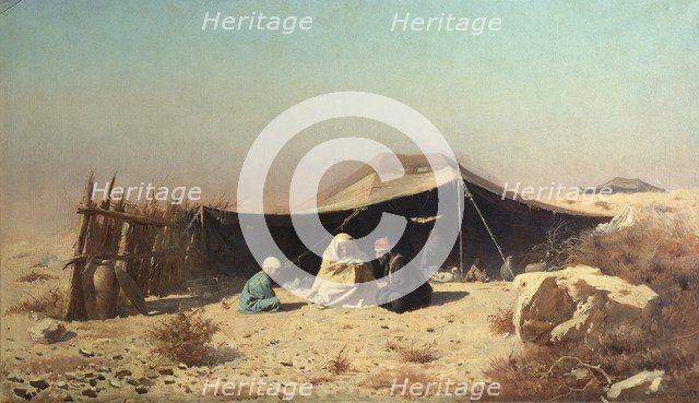 Arabs in the desert. Koran Study. Artist: Vereshchagin, Vasili Vasilyevich (1842-1904)