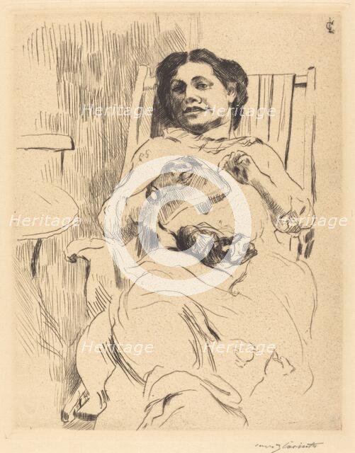 Frau mit Handarbeit (Woman with Needlework), 1912. Creator: Lovis Corinth.