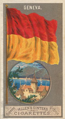 Geneva, from the City Flags series (N6) for Allen & Ginter Cigarettes Brands, 1887. Creator: Allen & Ginter.