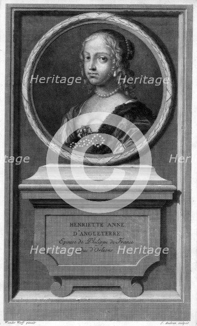 Henrietta Anne Stuart, wife of Philippe duc d'Orléans, 17th century. Artist: Audran
