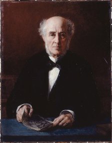 Portrait of Étienne Arago (1802-1892), writer and politician, c1880. Creator: Jules Emmanuel Valadon.