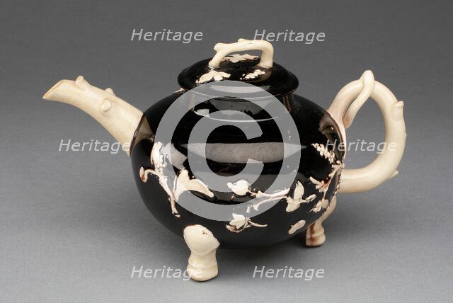 Teapot, Staffordshire, c. 1750/65. Creator: Staffordshire Potteries.