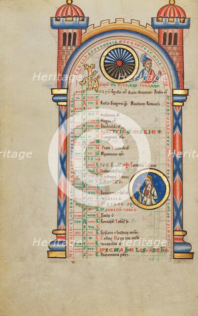 Germanicus Caesar (?); Zodiacal Sign of Virgo; Stammheim Missal, probably 1170s. Creator: Unknown.