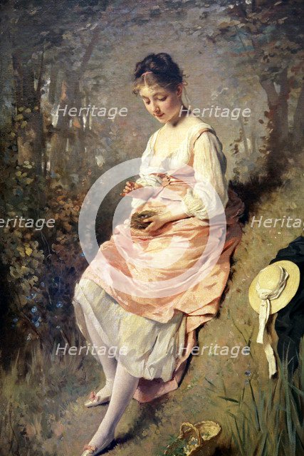 'Girl with a Birds Nest', late 1860s. Artist: Charles Chaplin
