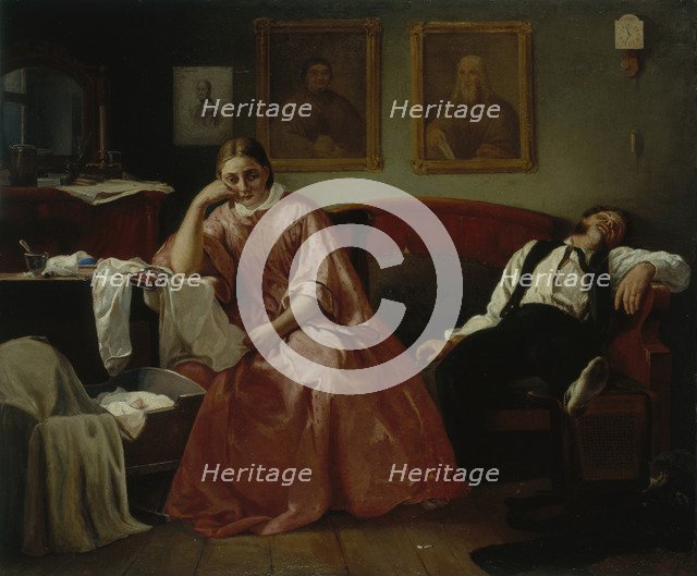 On the first of the month. Artist: Koshelev, Nikolai Andreyevich (1840-1918)