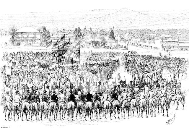 Reception of Sir Henry Brougham Loch, the new Governor, at Cradock, Cape Colony, 1890. Creator: Carl Hentschel.