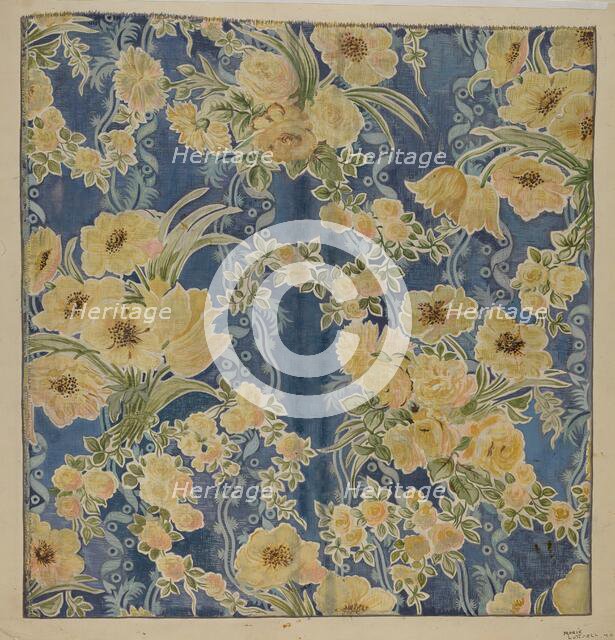 Printed Textile, 1940. Creator: Marie Lutrell.