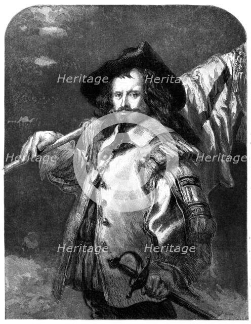 "The Standard Bearer" - by J. Gilbert - from the Exhibition of Old Water Colours, 1856.  Creator: Unknown.