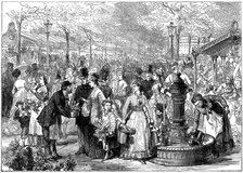 New Flower Market, Paris, 1874. Artist: Unknown