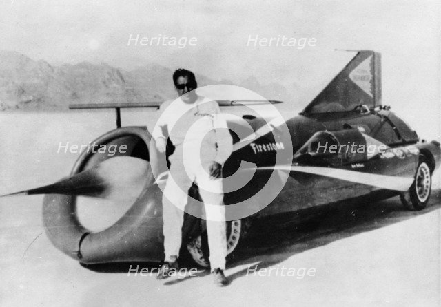 Art Arfons with 'Green Monster' Land Speed Record car, c1966. Artist: Unknown