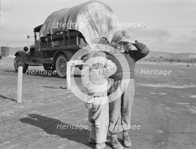 Migrant children, FSA mobile camp, Merrill, Klamath County, Oregon, 1939. Creator: Dorothea Lange.