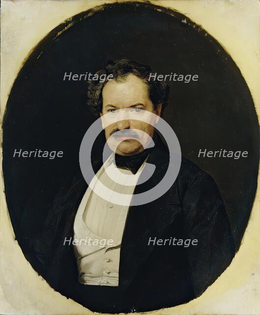 Gentleman in a black skirt with a white vest, 1841. Creator: Ferdinand Georg Waldmuller.