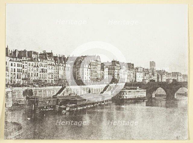 Le Pont-Neuf, les quais, les bains "A la Samaritaine" et la Tour St Jacques, 1847, printed 1965. Creator: Hippolyte Bayard.