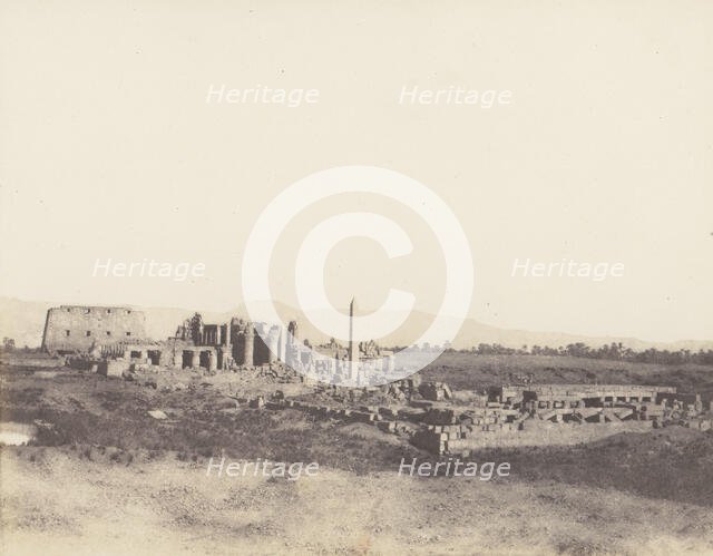 Karnak (Thèbes), Vue Générale des Ruines Prise du Sud-Est, en T, 1851-52, printed 1853-54. Creator: Félix Teynard.