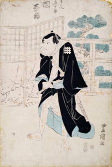 Triptych of Kabuki Actors (1), 1825-1830. Creator: Utagawa Toyokuni II.