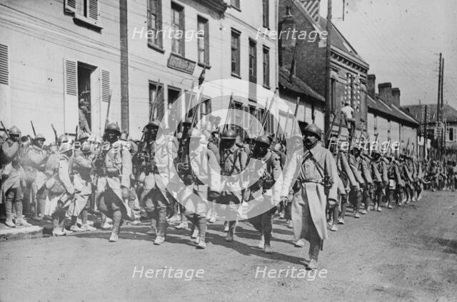 Senegalese troops in France, between 1914 and 1918. Creator: Bain News Service.