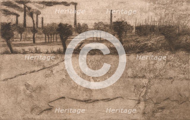 Landscape with Industrial Plants, 1909. Creator: Umberto Boccioni.