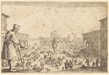 Piazza SS. Annunziata, Florence, c. 1622. Creator: Jacques Callot.