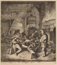 Violin Player Seated in a Tavern, 1685. Creator: Cornelis Dusart.