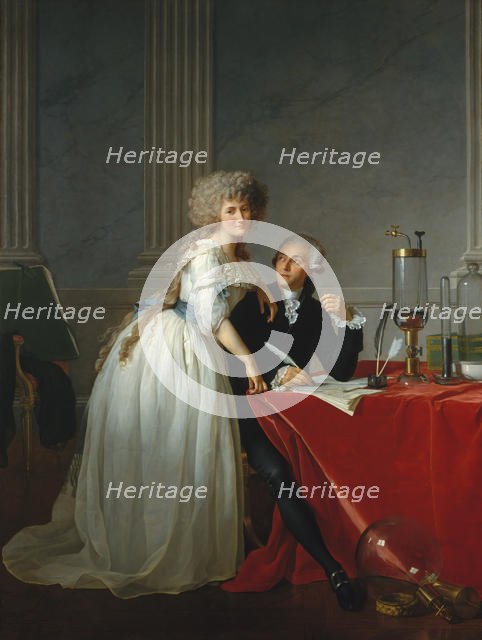 Antoine Laurent Lavoisier (1743-1794) and His Wife..., 1788. Creator: Jacques-Louis David.