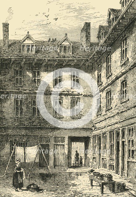 'Goldsmith's House, Green Arbour Court, about 1800', (c1872). Creator: Unknown.