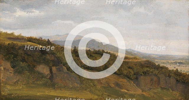 German Landscape with View towards a Broad Valley, ca. 1829-30. Creator: Ernst Christian Frederik Petzholdt.