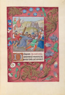 Hours of Queen Isabella the Catholic, Queen of Spain: Fol. 69r, Christ Carrying the Cross, c. 1500. Creator: Master of the First Prayerbook of Maximillian (Flemish, c. 1444-1519); Associates, and.