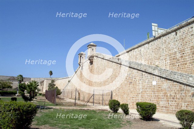 The walls of Acre (Acco), Israel. Artist: Samuel Magal