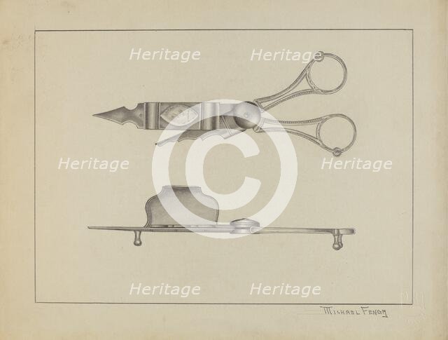 Silver Candle Snuffer, c. 1936. Creator: Michael Fenga.