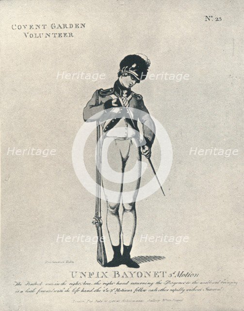 'Unfix Bayonet 3rd Motion', 1798 (1909). Artist: Thomas Rowlandson.