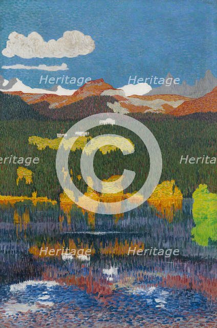 Panorama of Flims. Triptych, left panel, 1904. Creator: Giacometti, Giovanni (1868-1933).