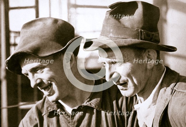 Workers contented at having found work, Germany, 1936. Artist: Unknown