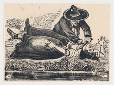 Francisco Guerrero, the waistcoat maker and cut throat, murdering a woman, ca. 19..., ca. 1905-1910. Creator: José Guadalupe Posada.