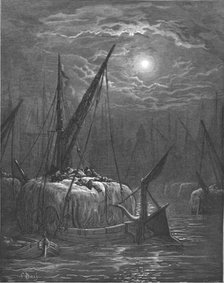 'Hayboat on the Thames', 1872.  Creator: Gustave Doré.