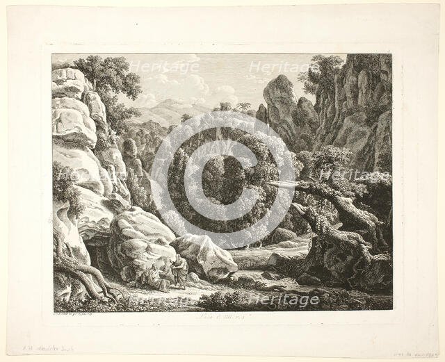 Landscape with the Temptation of Christ, 1799. Creator: Johann Christian Reinhart.