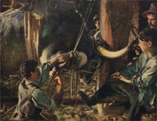 'Shoeing the Ox', c1910. Artist: John Singer Sargent.